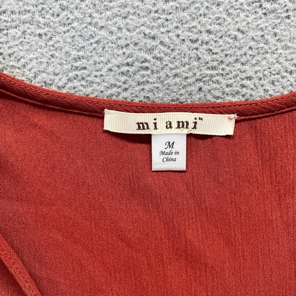 Miami Mi Ami Francesca’s Ruffle Dress size M Buttons V Neck,Lined,Casual,Preppy - Picture 3 of 12